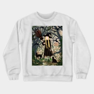 Witch with a broom Crewneck Sweatshirt